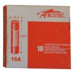 Boite 10 fusibles 16a 10. 3x25. 8mm