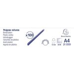 Une boite de 100 peignes plastiques 12 mm 21x297 cm noir