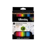 Crayons de couleur - 18 cm - 18 couleurs assorties - forme octogonale - pour enfants