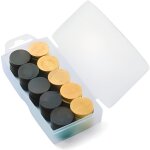 Boite 40 pions dames en bois (20 noirs, 20 naturels) - accessoires, pieces - jeu de societe traditionnel ...