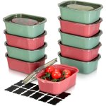 Bo�tes alimentaires herm�tiques - la rurale - 10 pi�ces - 500 ml - vert et rouge - empilable - herm�tique ...