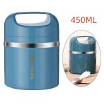 Bote alimentaire isotherme - inox - 450ml - portable - double couche - bleu