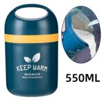 Bo�te alimentaire isotherme - inox - 500ml - portable - double couche - bleu fonc�