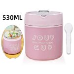 Bo�te alimentaire isotherme - r�cipient alimentaire - rose - acier inoxydable 304 - 530ml - portable