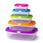 Bo�tes alimentaires - siroco - set de 5 - gigognes - herm�tiques - plastique sans bpa