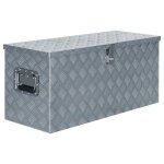 Bo�te en aluminium outils caisse de rangement coffre � outils 905 cm argent� 02 0003211