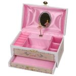 Bo�te � bijoux en bois avec danseuse ballerine - goki - lac des signes - pour fille de 3 ans