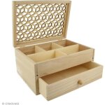 Bote  bijoux - artemio - motif ajour - bois - marron - 198 x 15 cm