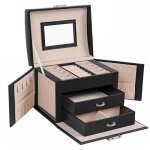 Bote a bijoux mallette a bijoux coffret a bijoux de voyage organisateur de bijoux portable avec 2 tiroirs ...