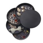 Bote  bijoux ronde trousse  bijoux de voyage de rangement 4 niveaux jewelry stockage cas pour bagues ...
