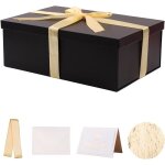 Bo�te cadeau noir 31x21x11 cm boite cadeau vide boite cadeau anniversaire marriage - 1 pi�ces contenirruban ...