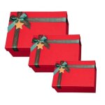 Boîte cadeau - non spécifié - noël - rouge - 3 pièces - carton Boîte cadeau - non spécifié - noël - rouge - 3 pièces - carton