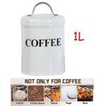 Bote  caf - creative living - hermtique - fer galvanis - 1 litre - blanc