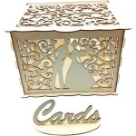 Bo�te de carte - cadeau denveloppe de mariage en bois creux avec motif floral carte dinvitation bo�te ...