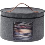 Bo�te � chapeaux - granrangement - couvercle - fen�tre transparente - feutre gris
