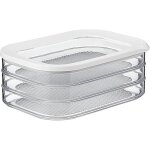 Bote  charcuterie - blanc - lot de 3 - rangement rfrigrateur - couvercle hermtique - empilable
