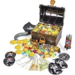 Bote de coffre au trsor de pirate avec 50pcs dor de pirate + 50g acrylic diamant de pirate jouets enfants ...
