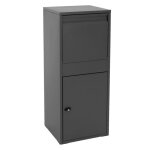 Ml - design bo�te � colis en acier galvanis� anthracite 41x103x38 cm sur pied verrouillable avec 2 cl�s ...