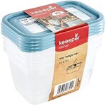 Botes de conglation - keeeper - mia magic ice - 4 x 750 ml - couvercle rinscriptible - nordic blue ...