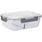 Bo�te de conservation en verre 2 compartiments transparent