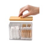 Boite a coton tige rangement coton demaquillant transparent organisateur salle de bain rangement bote ...