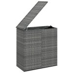 Bote a coussins coffre de rangement de jardin resine tressee 100 x 49 x 1035 cm gris