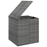 Bote a coussins coffre de rangement de jardin resine tressee 100 x 975 x 104 cm gris