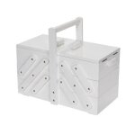 Bo�te � couture - prym - taille m - bois laqu� blanc - 36 x 19 x 28 cm - rangement accessoires