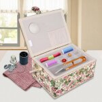 Bote  couture tissu imprim floral panier artisanat - duokon - 30. 5 x 23 x 15. 5cm