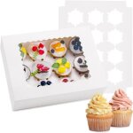Bo�te � cupcakes pour 12 cupcakes bo�tes � cupcakes avec plateau et fen�tre lot de 6 34 cm x 25 cm x ...