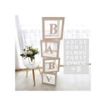 Bo�te de d�coration eid mubarak - ensemble de 3 cubes en papier lettres dor�es - 30x30x30cm blanc et ...