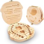 Boite  dents de lait garon en bois - cadeau idal pour la naissance dun enfant avec diffrents emplacements ...