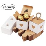 Bo�te � drag�es - amoune - 30 pi�ces - papier kraft - romantique - d�coration de f�te