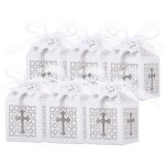 Boite drag�es communion et bapt�me - 50 pcs contenant pour gar�on et fille - boite � bonbons pour mariage ...