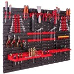 �tag�re murale - rouge - 115x78 cm - empilable - extensible - panneaux �pais