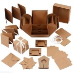 Boite  explosion - naturelle - 12 x 12 x 12 cm - boite cadeau personnalisable
