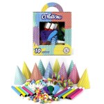 Boîte fenêtre cotillons coloré 10 personnes Boîte fenêtre cotillons coloré 10 personnes