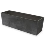 Jardinire - non spcifi - 77 cm - plastique - bton - anthracite - rectangulaire