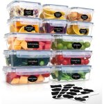 Bo�tes herm�tiques alimentaires en plastique - svatv - lot de 12 - 6 x 1l + 6 x 500ml - sans bpa - empilable ...