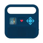 Bo�tes � histoires - merlin : merlin enceinte audio made in france - bleu fonc�