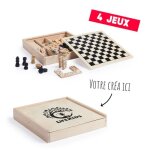 Boite de jeux de societe  personnaliser - malette de jeux de societe classique avec mikado echecs dames ...