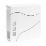 Boite lettres design v28 blanc compartiment journaux fixation murale revtue poudre porte magazine - ...