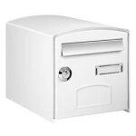 Boîte aux lettres - dome - simple face - acier - blanche - anti - vol Boîte aux lettres - dome - simple face - acier - blanche - anti - vol