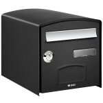 Bote aux lettres - dome - simple face - noir - acier - anti - vol