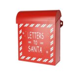 Bo�te aux lettres m�tal no�l 24x10x29cm rouge