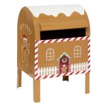 Bo�te aux lettres d�corative m�tal pain d�pices 34 cm ? marron caramel