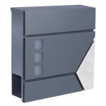 Bo�te aux lettres avec porte - journaux v48 bo�te postale murale acier inox bo�te aux lettres gris anthracite ...