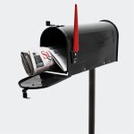 Boite aux lettres us mailbox design amricain noir avec pied de support correspondant - 60337