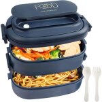1550ml boite lunch box adulte enfant - 2 - etages bento lunch box sans bpa - boite repas 3 compartiment ...