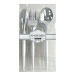 Boite m�nag�re gourmet - 24 couverts - plastique design - blanc / argent